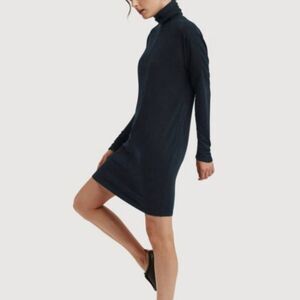 Kit and Ace navy blue laidback brushed mini dress turtleneck S Small